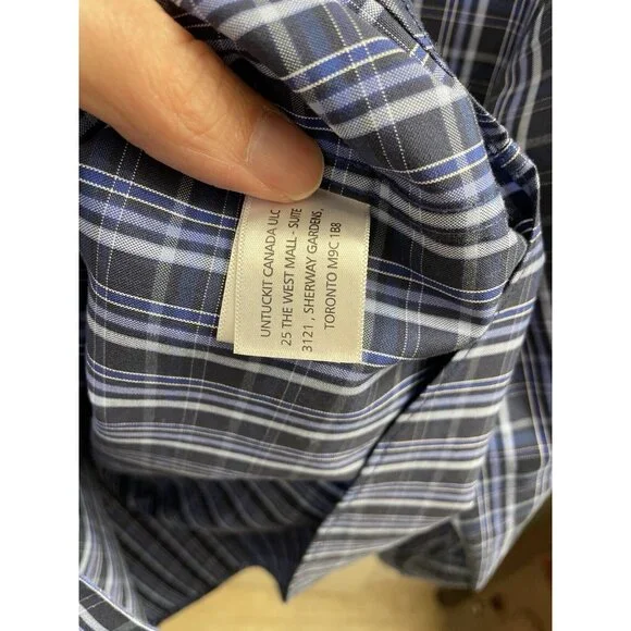 Men's Slim Fit M Untuck It Button Down Wrinkle Free, 100% Cotton Shirt - Picture 8 of 10